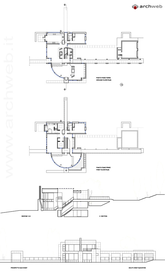 Richard Meier Grotta House 2D Dwg