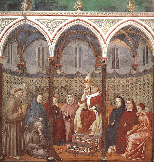 Giotto - Legend of St Francis - [17] - St Francis Preaching before Honorius III