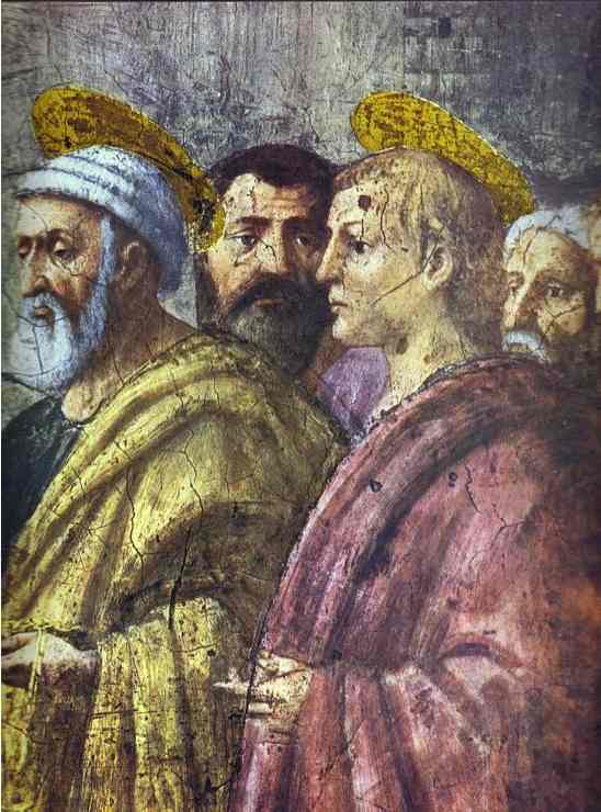 Masaccio - Distribution of the Goods of the Community and the Death of Ananias (detail)