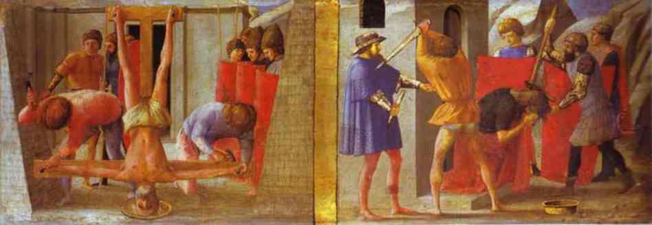 Masaccio - The Cricifixion of St. Peter. The Beheading of St. John the Baptist