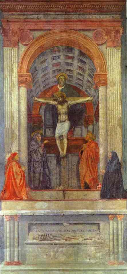 Masaccio - The Holy Trinity with the Virgin, St. John and Two Donors