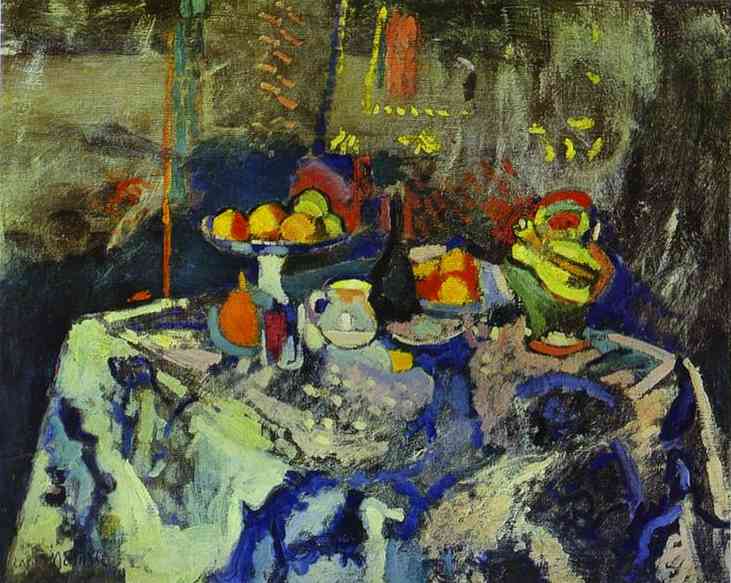 Still Life with Vase - Bottle and Fruit - 1903-06