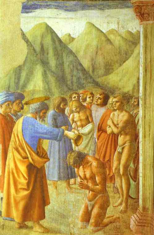 Masaccio - St. Peter Baptizing the Neophytes