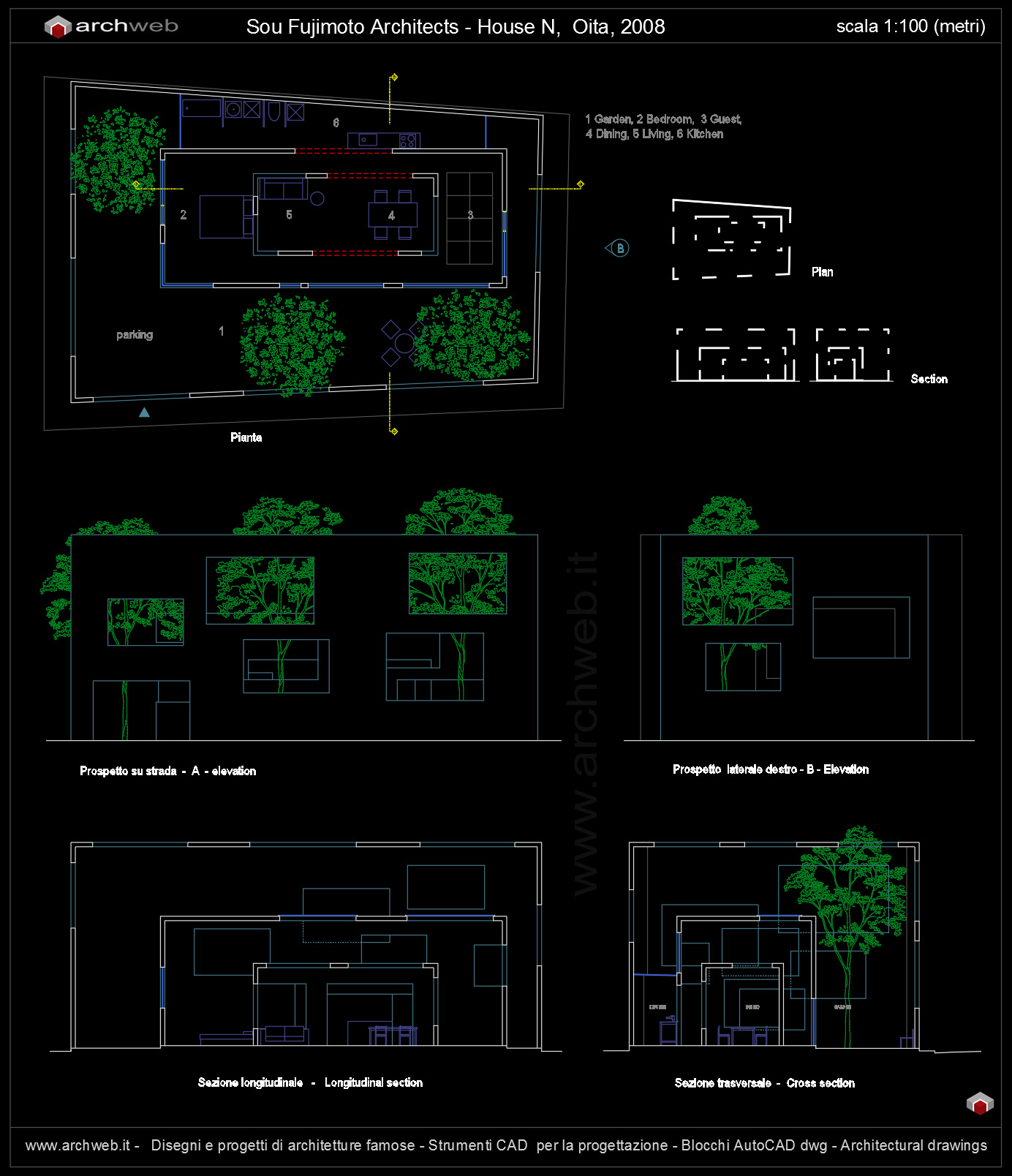 of cad house Fujimoto Autocad dwg N Sou House