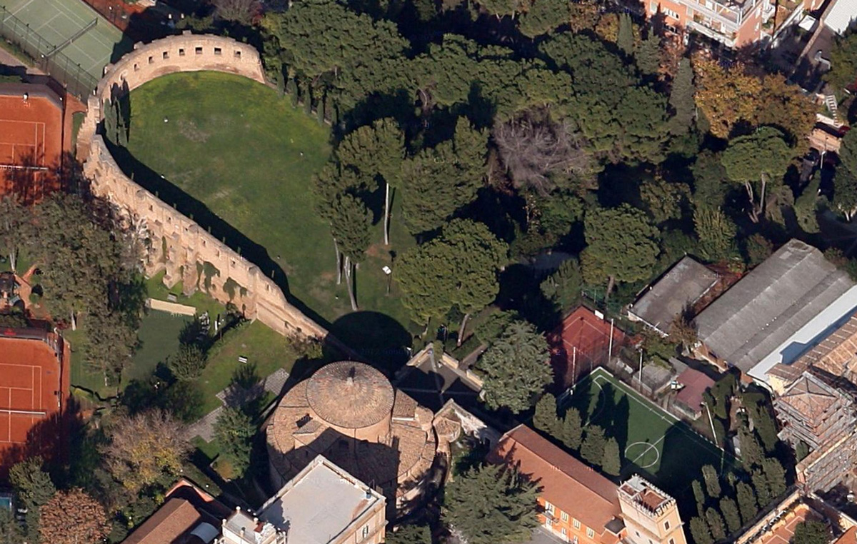 Mausoleo di Santa Costanza aerial google maps