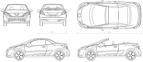 Peugeot 207 CC - disegni dwg